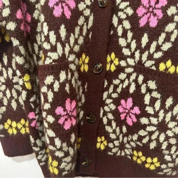 Zara floral jacquard oversized cardigan Small 9598/230 - Picture 5 of 7